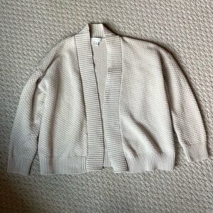 Garnet Hill Cream Textured Cardigan - M